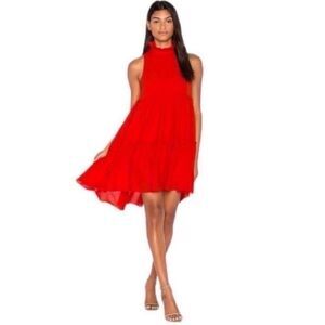 Elliatt Sonnet Mod Mock Ness Dress Swing Poppy Red Anthropologie
